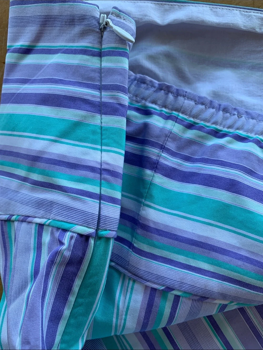 J CREW KATHRYN BROADCLOTH COTTON TUBE TOP New W/ Tags Lilac mint green stripe 10